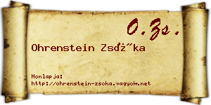 Ohrenstein Zsóka névjegykártya